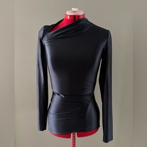 DAY Birger et Mikkelsen Loria dark blue stretchy long sleeve shirt size Small